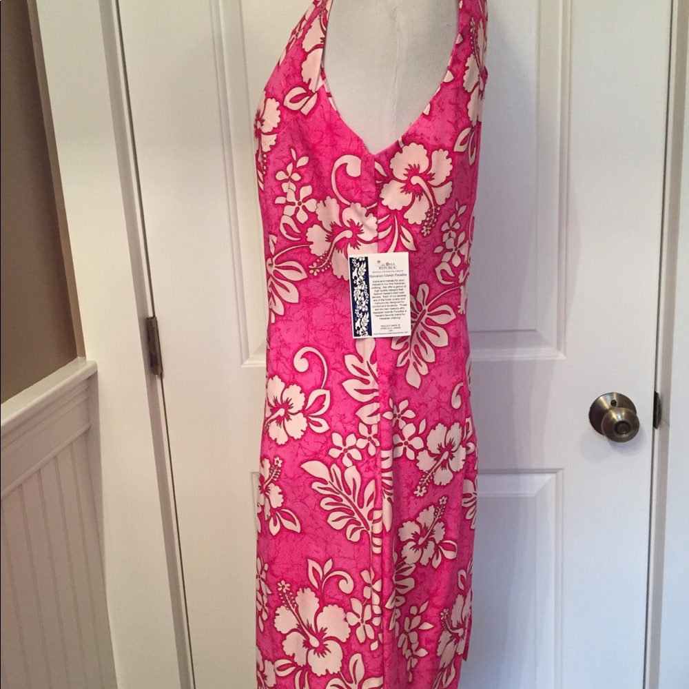 NEW ALOHA REPUBLIC DRESS HAWAII PINK WHITE FLORAL MINI SLEEVELESS Size S - Picture 4 of 8